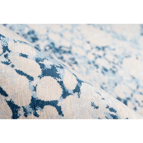 Design tapijt blauw wit