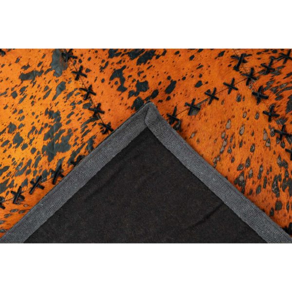 Oranje patchwork vloerkleed