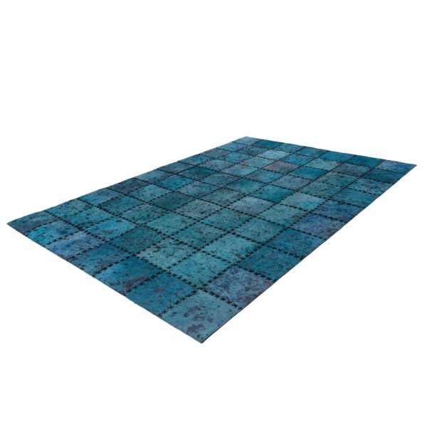 Turquoise-patchwork-vloerkleed