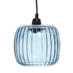 Blauwe glazen hanglamp Carla