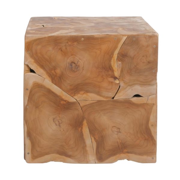Vierkante houten bijzettafel Blok XL Naturel