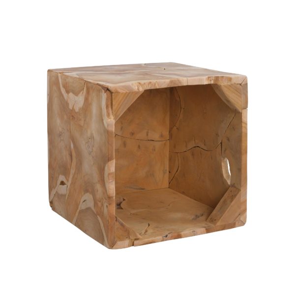 Vierkante houten bijzettafel Blok XL Naturel