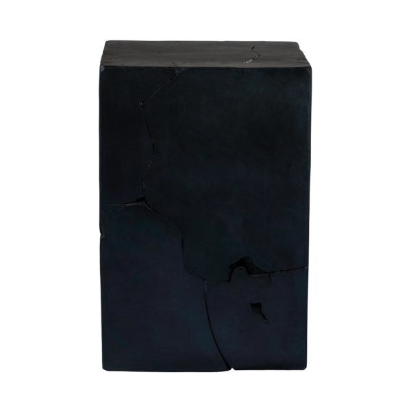 Zwarte vierkante houten bijzettafel Blok