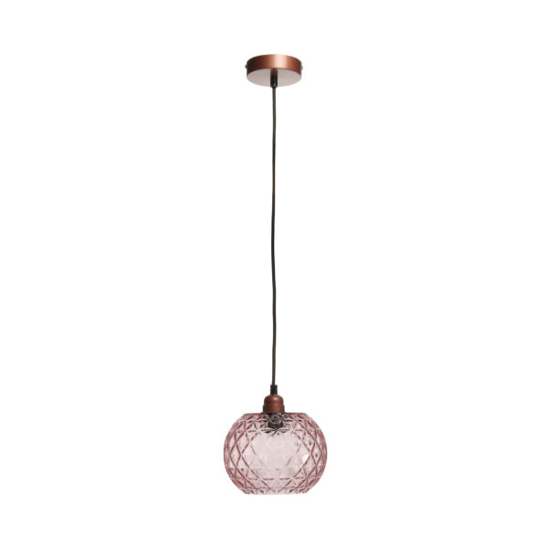 Roze hanglamp van glas Corfu