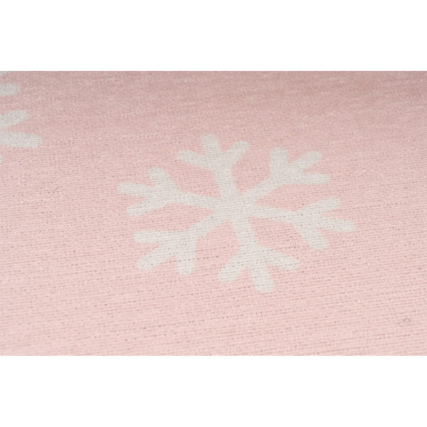 Roze kindervloerkleed sneeuwvlokken