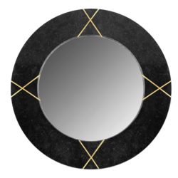 Ronde zwarte spiegel Ubbe