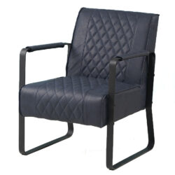 Blauwe fauteuil met armleuning