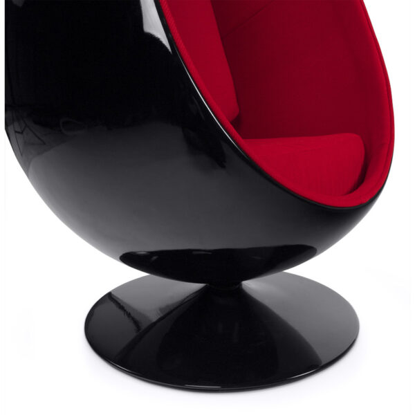 egg stoel zwart rood