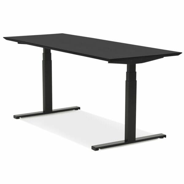 Verstelbaar bureau zwart 90 x 180 cm